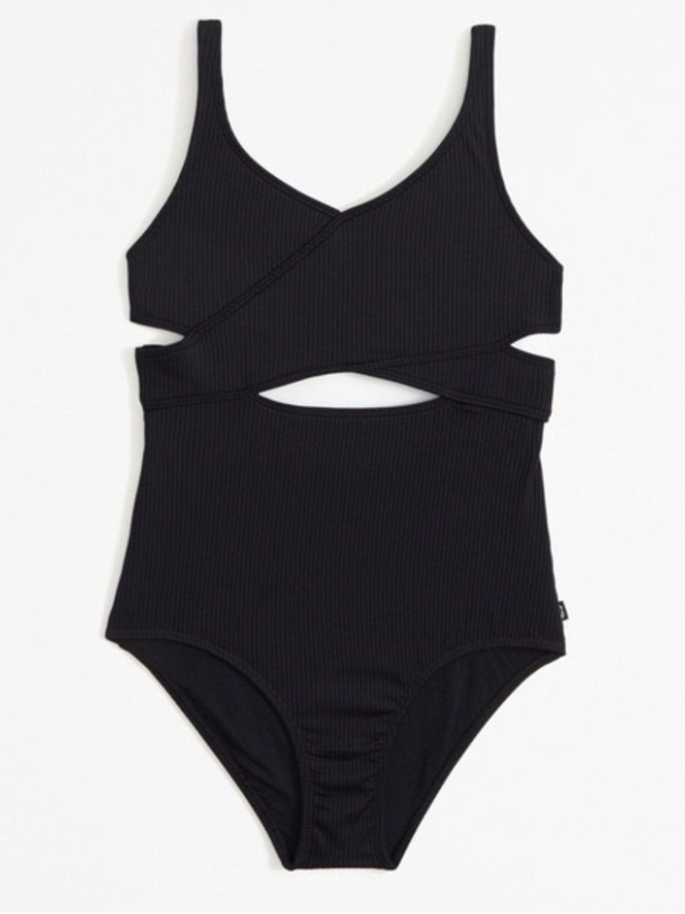 abercrombie kids Black Ribbed One-Piece Swimwear